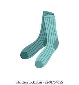 Vector illustration flat design colorful socks .Textile warm clothes socks pair cute decoration wool winter clothing.