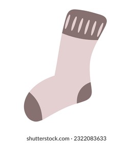 Vektorgrafik-Flachdesign-bunte Socken einzeln auf weißem Hintergrund. Die Socken der warmen Kleidung aus Textilien paaren süße Dekorationswolle Winterkleidung.