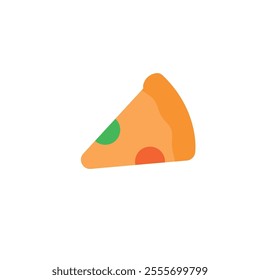 vector illustration of a flat design of coloured pitza pieces.	
