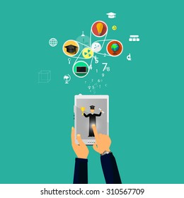 Vector illustration flat design concepts of education.
