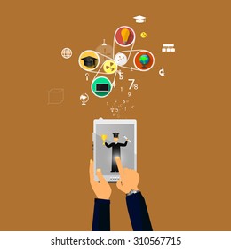 Vector illustration flat design concepts of education.