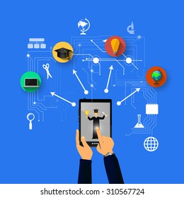 Vector illustration flat design concepts of education.