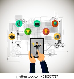 Vector illustration flat design concepts of education.