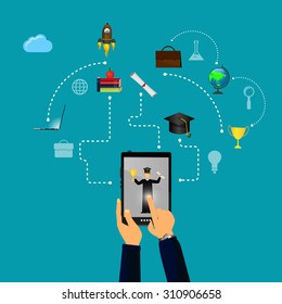 Vector illustration flat design concepts of education.
