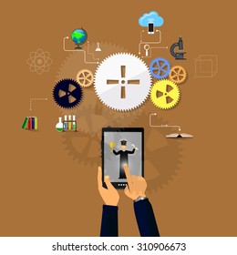 Vector illustration flat design concepts of education.