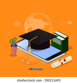 Vector illustration flat design concepts of education.