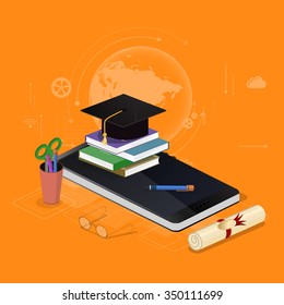 Vector illustration flat design concepts of education.