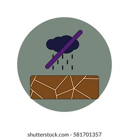 Vector illustration in flat design of cracked earth and no rain