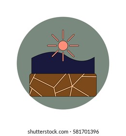 Vector illustration in flat design of cracked earth underwater