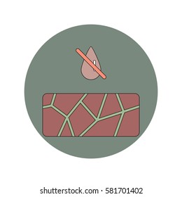 Vector illustration in flat design of cracked earth and drought