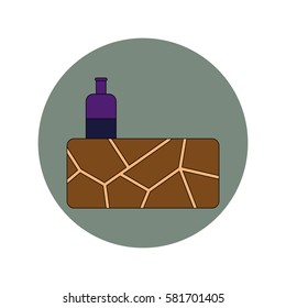 Vector illustration in flat design of cracked earth and bottle of water