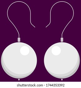 Vector illustration flat design. Earrings with pearls.