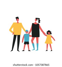 Vector illustration in flat design of family