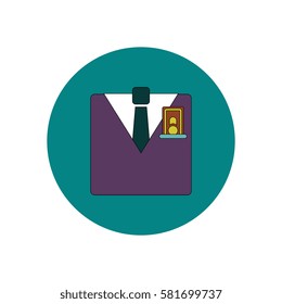 Vector illustration in flat design of financial voucher in pocket
