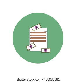 Vector illustration in flat design of get money for paper contract