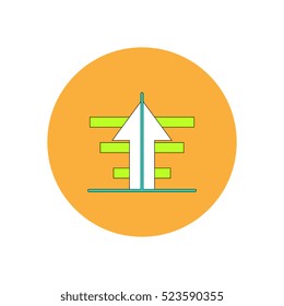 Vector illustration in flat design of growing arrow
