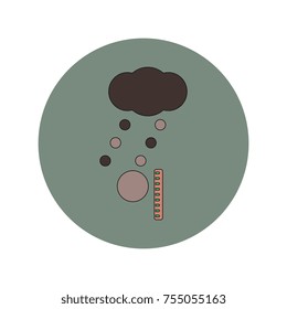 Vector illustration in flat design of hail and ruler