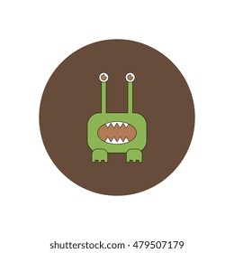 Vector illustration in flat design Halloween icon monster