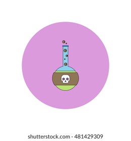 Vector illustration in flat design Halloween icon test tube with potion