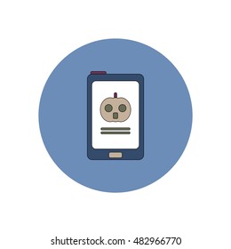 Vector illustration in flat design Halloween icon pumpkin call