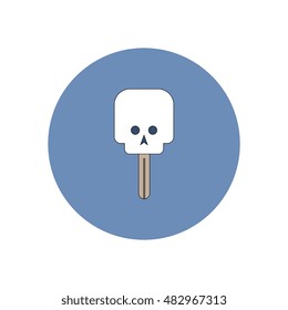 Vector illustration in flat design Halloween icon skull candy