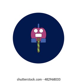 Vector illustration in flat design Halloween icon pumpkin candy