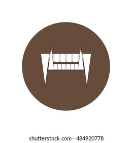 Vector illustration in flat design Halloween icon vampire jaw