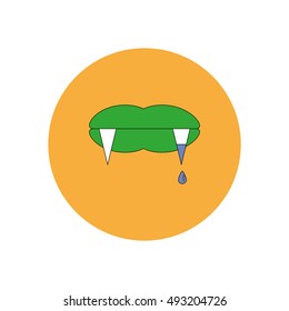 Vector illustration in flat design Halloween icon bloody vampire mouth