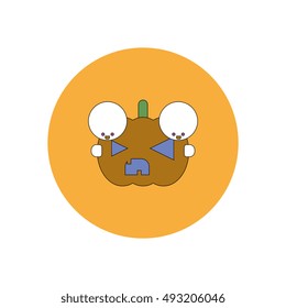 Vector illustration in flat design Halloween icon pumpkin and kids