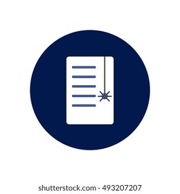 Vector illustration in flat design Halloween icon notebook and spider