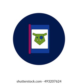 Vector illustration in flat design Halloween icon scary story book