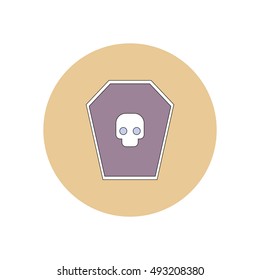 Vector illustration in flat design Halloween icon grave monument and skull