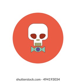 Vector illustration in flat design Halloween icon Skull and candy