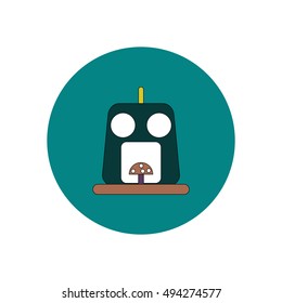 Vector illustration in flat design Halloween icon pumpkin and mushroom