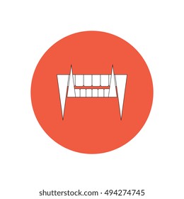 Vector illustration in flat design Halloween icon vampire jaw