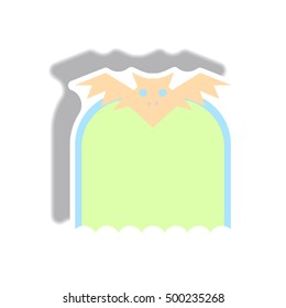Vector illustration in flat design. Halloween icon Vampire Bat.