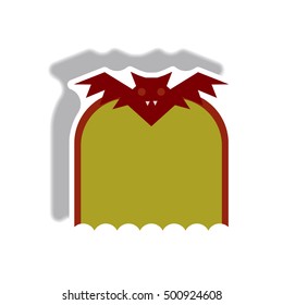 Vector illustration in flat design Halloween icon Vampire Bat