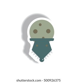 Vector illustration in flat design Halloween icon moon and wolf mask