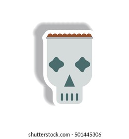 Vector illustration in flat design Halloween icon skull mask
