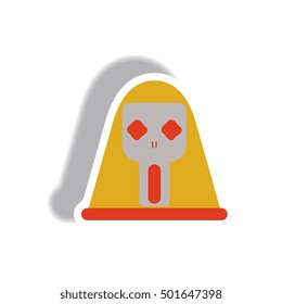 Vector illustration in flat design Halloween icon Face mask skull