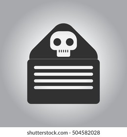 Vector illustration in flat design Halloween icon Envelope with skull