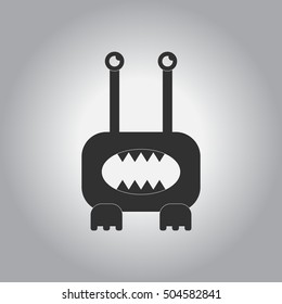 Vector illustration in flat design Halloween icon monster