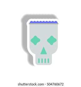 Vector illustration in flat design Halloween icon skull mask