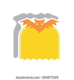 Vector illustration in flat design Halloween icon Vampire Bat
