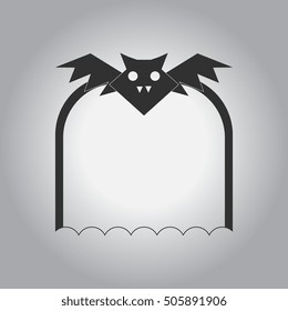 Vector illustration in flat design Halloween icon Vampire Bat