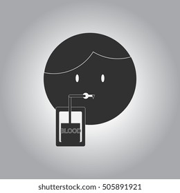 Vector illustration in flat design Halloween icon Vampire Dracula drinking blood