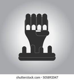 Vector illustration in flat design Halloween icon zombie undead hand