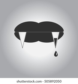 Vector illustration in flat design Halloween icon bloody vampire mouth