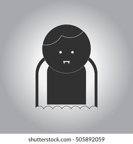 Vector illustration in flat design Halloween icon Vampire Dracula