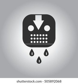 Vector illustration in flat design Halloween icon Bloody Hockey Mask